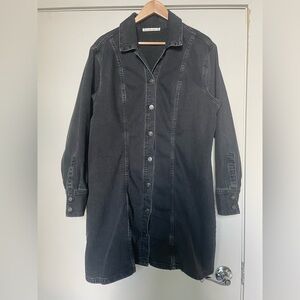 Black Denim Long-Sleeve Dress